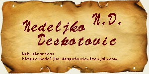 Nedeljko Despotović vizit kartica